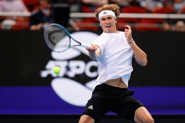 Alexander Zverev of Team Germany plays a shot against Cameron Norrie of Team Great Britain during the ATP, Tennis Herren Cup at Qudos Bank Arena, Sydney Olympic Park Tennis Centre, Sydney, Australia on 2 January 2022. Copyright: xPeterxDovganx 30460115