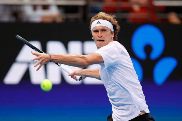 Alexander Zverev of Team Germany plays a shot against Cameron Norrie of Team Great Britain during the ATP, Tennis Herren Cup at Qudos Bank Arena, Sydney Olympic Park Tennis Centre, Sydney, Australia on 2 January 2022. Copyright: xPeterxDovganx 30460116