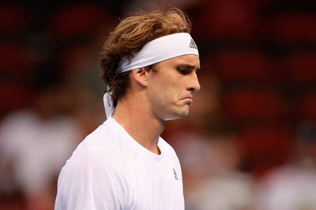 Sport Bilder des Tages Alexander Zverev of Team Germany looks on against Cameron Norrie of Team Great Britain during the ATP, Tennis Herren Cup at Qudos Bank Arena, Sydney Olympic Park Tennis Centre, Sydney, Australia on 2 January 2022. Copyright: xPeterxDovganx 30460121