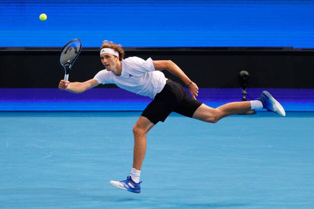 Alexander Zverev of Team Germany plays a shot against Cameron Norrie of Team Great Britain during the ATP, Tennis Herren Cup at Qudos Bank Arena, Sydney Olympic Park Tennis Centre, Sydney, Australia on 2 January 2022. Copyright: xPeterxDovganx 30460141