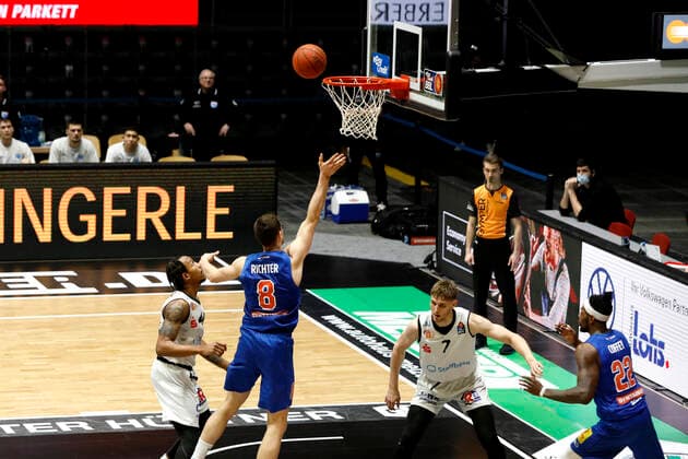 02 01 2022, easyCredit Basketball Bundesliga, BBL, season 2021 2022, men, Chemnitz Niners Syntainics MBC Johannes Richter, Syntainics MBC Chemnitz Fair Chemnitz Saxony Germany