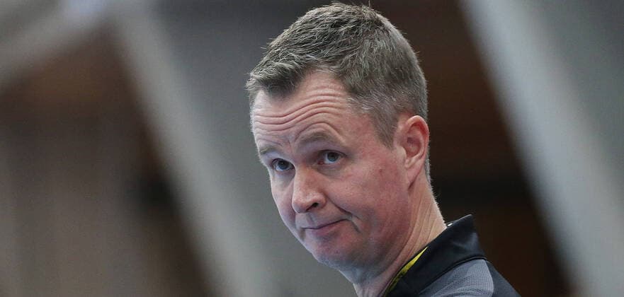 02 12 2021, Germany, Ludwigsburg, Handball Bundesliga women, SG BBM Bietigheim vs Borussia Dortmund, BVB coach Andre Fuhr disappointed