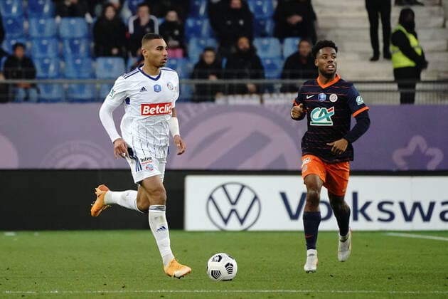 Alexander Djiku (Strasbourg) FOOTBALL : Montpellier vs Strasbourg - 16eme de finale de coupe de France - Montpellier - 02 01 2022 NorbertScanella Panoramic 