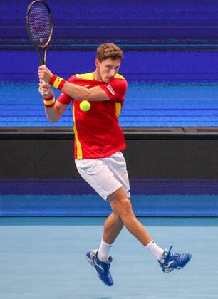 TENNIS ATP, Tennis Herren CUP, Pablo Carreno Busta of Team Spain hits a shot during his match against Viktor Durasovic of Team Norway on day 3 of the ATP Cup tennis tournament at Qudos Arena in Sydney, Monday, January 3, 2022. ( NO ARCHIVING, EDITORIAL USE ONLY, NO USE IN BOOKS WITHOUT CONSENT SYDNEY NSW AUSTRALIA  Copyright: xDAVIDxGRAYx 20220103001610443002