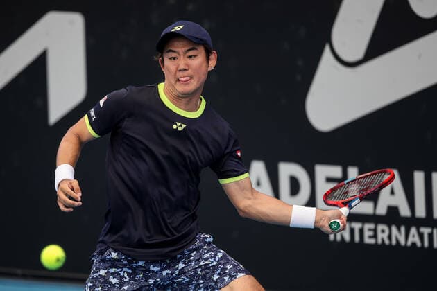 TENNIS ADELAIDE INTERNATIONAL, Yoshihito NISHIOKA (JPN) during his match against Soonwoo KWON (KOR) on Day 1 of the the Adelaide International Tennis Tournament, at Memorial Drive, in Adelaide, Monday, January 3, 2022. ( NO ARCHIVING, EDITORIAL USE ONLY, NO USE IN BOOKS WITHOUT CONSENT ADELAIDE SA AUSTRALIA  Copyright: xMATTxTURNERx 20220103001610464832