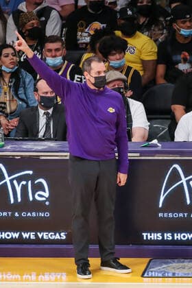 LOS ANGELES, CA - JANUARY 02: Los Angeles Lakers head coach Frank Vogel during an NBA, Basketball Herren, USA game between the Minnesota Timberwolves and the Los Angeles Lakers on January 2, 2021, at Cypto.com Arena in Los Angeles, CA. (Photo by Jevone Moore Icon Sportswire) NBA: JAN 02 Timberwolves at Lakers Icon2201021068