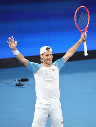 TENNIS ATP, Tennis Herren CUP, Diego Schwartzman of Team Argentina reacts after winning his match against Stefanos Tsitsipas of Team Greece on day 3 of the ATP Cup tennis tournament at Qudos Arena in Sydney, Monday, January 3, 2022. ( NO ARCHIVING, EDITORIAL USE ONLY, NO USE IN BOOKS WITHOUT CONSENT SYDNEY NSW AUSTRALIA  Copyright: xDAVIDxGRAYx 20220103001610529088