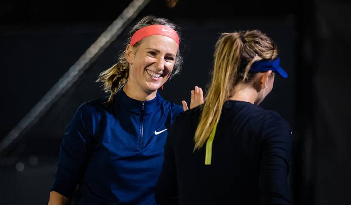 January 3, 2022, ADELAIDE, AUSTRALIA: Victoria Azarenka of Belarus & Paula Badosa of Spain playing doubles at the 2022 Adelaide International WTA, Tennis Damen 500 tennis tournament ADELAIDE AUSTRALIA - ZUMAa181 20220103_zaa_a181_188 Copyright: xRobxPrangex