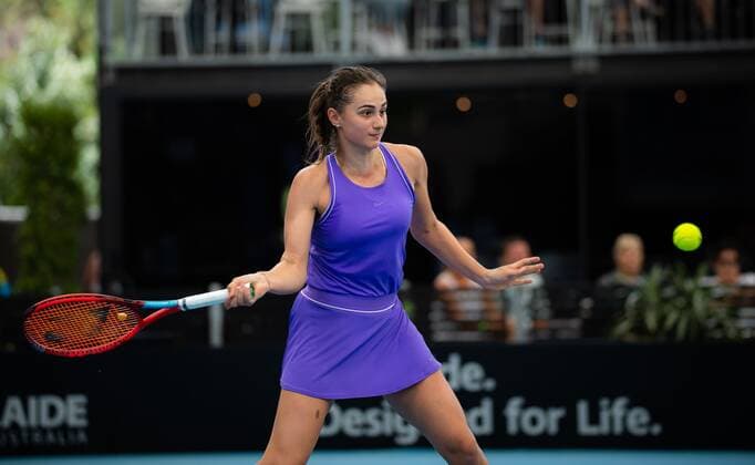 Mandatory Credit: Photo by Rob Prange Shutterstock (12683870bt) Anastasia Gasanova of Russia in action during the first round of the 2022 Adelaide International WTA, Tennis Damen 500 tennis tournament Adelaide International, Tennis, Memorial Drive Tennis Centre, Adelaide, Australia - 04 Jan 2022 Adelaide International, Tennis, Memorial Drive Tennis Centre, Adelaide, Australia - 04 Jan 2022  Copyright: xRobxPrange Shutterstockx 12683870bt