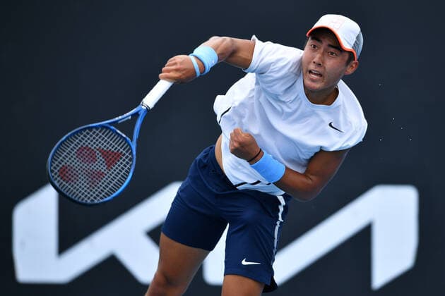TENNIS MELBOURNE SUMMER SET, Rinky Hijikata of Australia in action during their match against Henri Laaksonen of Switzerland on Day 2 of the Melbourne Summer Set tennis tournament at Melbourne Park in Melbourne, Tuesday, January 4, 2022. ( NO ARCHIVING, EDITORIAL USE ONLY, NO USE IN BOOKS WITHOUT CONSENT MELBOURNE VIC AUSTRALIA  Copyright: xJAMESxROSSx 0146911439st