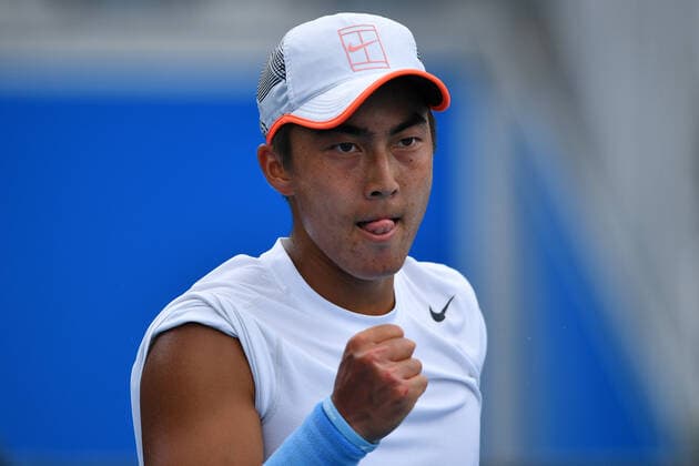 TENNIS MELBOURNE SUMMER SET, Rinky Hijikata of Australia reacts during their match against Henri Laaksonen of Switzerland on Day 2 of the Melbourne Summer Set tennis tournament at Melbourne Park in Melbourne, Tuesday, January 4, 2022. ( NO ARCHIVING, EDITORIAL USE ONLY, NO USE IN BOOKS WITHOUT CONSENT MELBOURNE VIC AUSTRALIA  Copyright: xJAMESxROSSx 0146911469st
