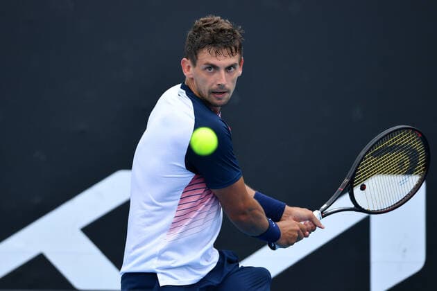 TENNIS MELBOURNE SUMMER SET, Henri Laaksonen of Switzerland in action during their match against Rinky Hijikata of Australia on Day 2 of the Melbourne Summer Set tennis tournament at Melbourne Park in Melbourne, Tuesday, January 4, 2022. ( NO ARCHIVING, EDITORIAL USE ONLY, NO USE IN BOOKS WITHOUT CONSENT MELBOURNE VIC AUSTRALIA  Copyright: xJAMESxROSSx 0146911489st