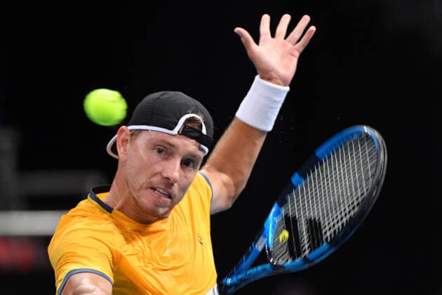 TENNIS ATP, Tennis Herren CUP, Australia?s James Duckworth plays a shot during their match against Russia?s Roman Safiullin on Day 4 of the ATP Cup tennis tournament at Qudos Arena in Sydney, Tuesday, January 4, 2022. ( NO ARCHIVING, EDITORIAL USE ONLY, NO USE IN BOOKS WITHOUT CONSENT SYDNEY NSW AUSTRALIA  Copyright: xMICKxTSIKASx 20220104001610723706