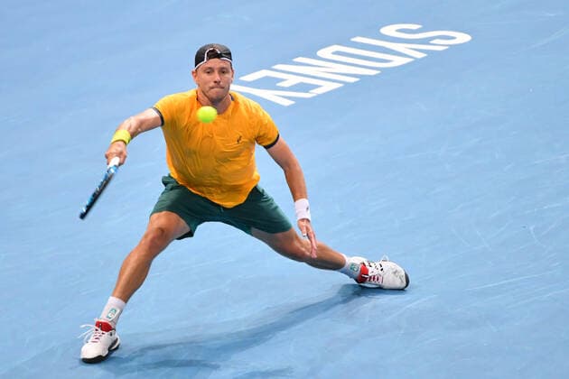 TENNIS ATP, Tennis Herren CUP, Australia?s James Duckworth plays a shot during their match against Russia?s Roman Safiullin on Day 4 of the ATP Cup tennis tournament at Qudos Arena in Sydney, Tuesday, January 4, 2022. ( NO ARCHIVING, EDITORIAL USE ONLY, NO USE IN BOOKS WITHOUT CONSENT SYDNEY NSW AUSTRALIA  Copyright: xMICKxTSIKASx 20220104001610724010