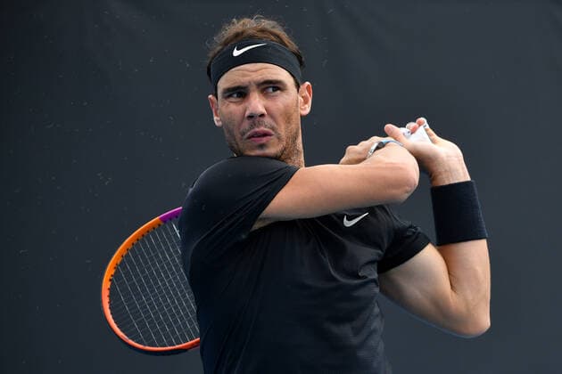 TENNIS MELBOURNE SUMMER SET, Rafael Nadal of Spain in action during a doubles match with Jaume Munar of Spain against Tomas Martin Etcheverry and Sebastian Baez of Argentina on Day 2 of the Melbourne Summer Set tennis tournament at Melbourne Park in Melbourne, Tuesday, January 4, 2022. ( NO ARCHIVING, EDITORIAL USE ONLY, NO USE IN BOOKS WITHOUT CONSENT MELBOURNE VIC AUSTRALIA  Copyright: xJAMESxROSSx 0146917850st