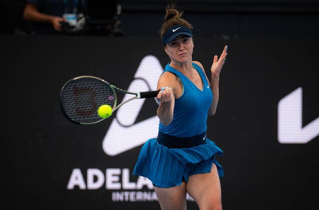 January 4, 2022, ADELAIDE, AUSTRALIA: Elina Svitolina of Ukraine in action during the first round of the 2022 Adelaide International WTA, Tennis Damen 500 tennis tournament against Anastasia Gasanova of Russia ADELAIDE AUSTRALIA - ZUMAa181 20220104_zaa_a181_005 Copyright: xRobxPrangex