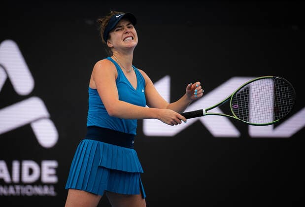 January 4, 2022, ADELAIDE, AUSTRALIA: Elina Svitolina of Ukraine in action during the first round of the 2022 Adelaide International WTA, Tennis Damen 500 tennis tournament against Anastasia Gasanova of Russia ADELAIDE AUSTRALIA - ZUMAa181 20220104_zaa_a181_020 Copyright: xRobxPrangex