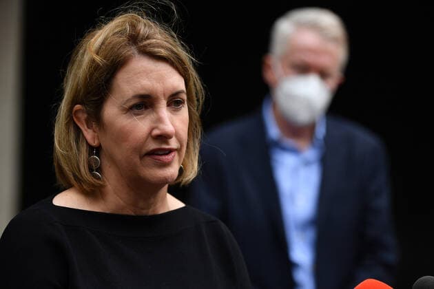 AUSTRALIAN OPEN CEO CRAIG TILEY PRESSER, Dr Carolyn Broderick speaks to media in Melbourne, Wednesday, January 5, 2022. ( NO ARCHIVING, EDITORIAL USE ONLY, NO USE IN BOOKS WITHOUT CONSENT MELBOURNE VIC AUSTRALIA  Copyright: xJOELxCARRETTx 20220105001610884075