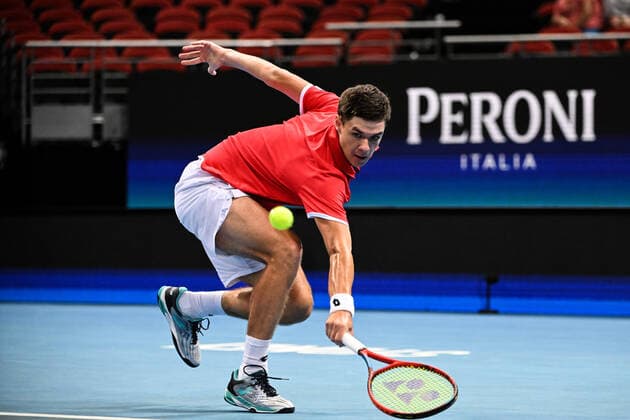 Mandatory Credit: Photo by James Gourley Shutterstock (12683878j) Kamil Majchrzak of Team Poland in action during the ATP, Tennis Herren Cup Group Match against Team Argentina ATP Cup, Tennis, Qudos Bank Arena, Sydney, Australia - 05 Jan 2022 ATP Cup, Tennis, Qudos Bank Arena, Sydney, Australia - 05 Jan 2022  Copyright: xJamesxGourley Shutterstockx 12683878j