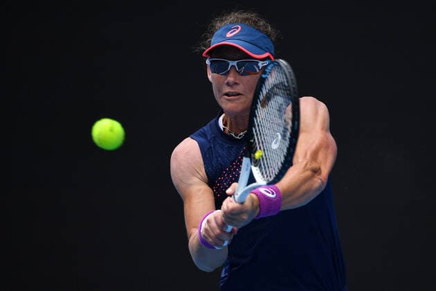 TENNIS MELBOURNE SUMMER SET, Samantha Stosur of Australia reacts during their match against Lin Zhu of China on Day 3 of the Melbourne Summer Set tennis tournament at Melbourne Park in Melbourne, Wednesday, January 5, 2022. ( NO ARCHIVING, EDITORIAL USE ONLY, NO USE IN BOOKS WITHOUT CONSENT MELBOURNE VIC AUSTRALIA  Copyright: xJAMESxROSSx 20220105001610914480