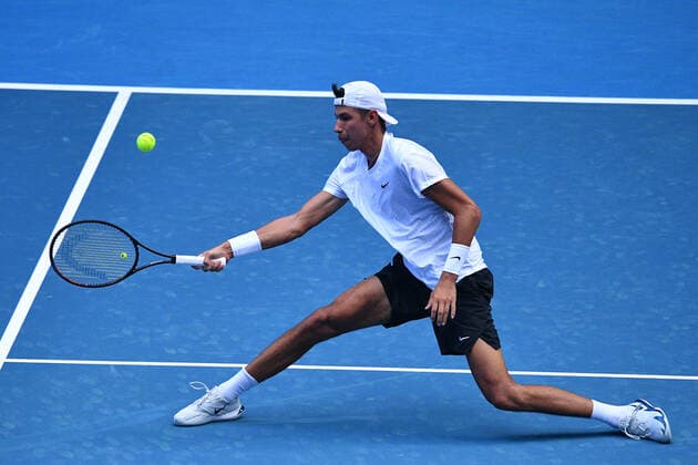 TENNIS MELBOURNE SUMMER SET, Alexei Popyrin of Australia in action during their match against vs. Stefano Travaglia of Italy on Day 3 of the Melbourne Summer Set tennis tournament at Melbourne Park in Melbourne, Wednesday, January 5, 2022. ( NO ARCHIVING, EDITORIAL USE ONLY, NO USE IN BOOKS WITHOUT CONSENT MELBOURNE VIC AUSTRALIA  Copyright: xJAMESxROSSx 20220105001610944180