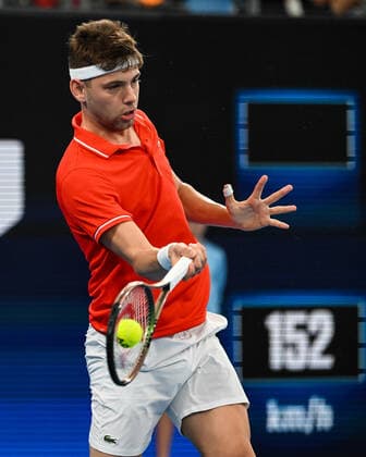 TENNIS ATP, Tennis Herren CUP, Filip Krajinovic of Team Serbia in action during his match against Pablo Carreno Busta of Team Spain on Day 5 of the ATP Cup tennis tournament at the Ken Rosewall Arena in Sydney, Wednesday, January 5, 2022. ( NO ARCHIVING, EDITORIAL USE ONLY, NO USE IN BOOKS WITHOUT CONSENT SYDNEY NSW AUSTRALIA  Copyright: xJAMESxGOURLEYx 20220105001610952956