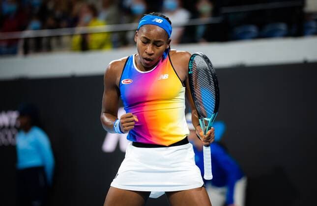 Mandatory Credit: Photo by Rob Prange Shutterstock (12683872de) Cori Gauff of the United States in action during the second round of the 2022 Adelaide International WTA, Tennis Damen 500 tennis tournament Adelaide International, Tennis, Memorial Drive Tennis Centre, Adelaide, Australia - 05 Jan 2022 Adelaide International, Tennis, Memorial Drive Tennis Centre, Adelaide, Australia - 05 Jan 2022  Copyright: xRobxPrange Shutterstockx 12683872de