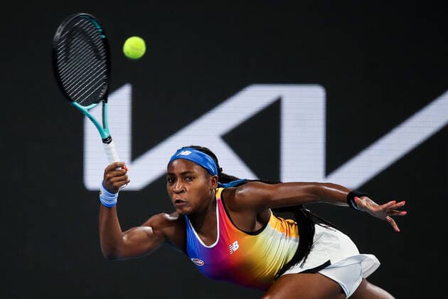 TENNIS ADELAIDE INTERNATIONAL, Cori Gauff of the USA during her match against Ashleigh Barty of Australia on Day 3 of the the Adelaide International Tennis Tournament, at Memorial Drive, in Adelaide, Wednesday, January 5, 2022. ( NO ARCHIVING, EDITORIAL USE ONLY, NO USE IN BOOKS WITHOUT CONSENT ADELAIDE SA AUSTRALIA  Copyright: xMATTxTURNERx 20220105001610962998