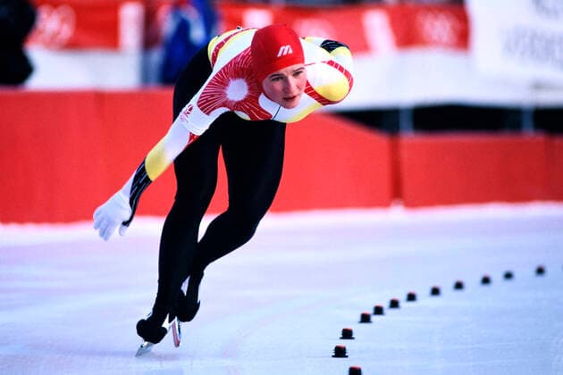 PECHSTEIN Claudia Team GER 3. Platz Finale 5000m der Frauen am 17. 02.1992 in Albertville Olympische Winterspiele in Albertville 1992 *** PECHSTEIN Claudia Team GER 3 Place Final 5000m Women on 17 02 1992 in Albertville Olympic Winter Games in Albertville 1992