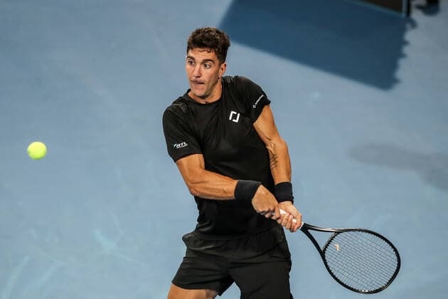 TENNIS ADELAIDE INTERNATIONAL, Thanasi Kokkinakis of Australia in his match against Frances Tiafoe of the USA on Day 3 of the the Adelaide International Tennis Tournament, at Memorial Drive, in Adelaide, Wednesday, January 5, 2022. ( NO ARCHIVING, EDITORIAL USE ONLY, NO USE IN BOOKS WITHOUT CONSENT ADELAIDE SA AUSTRALIA  Copyright: xMATTxTURNERx 20220105001610981365