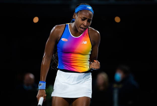 January 5, 2022, ADELAIDE, AUSTRALIA: Cori Gauff of the United States in action during the second round of the 2022 Adelaide International WTA, Tennis Damen 500 tennis tournament against Ashleigh Barty of Australia ADELAIDE AUSTRALIA - ZUMAa181 20220105_zaa_a181_122 Copyright: xRobxPrangex