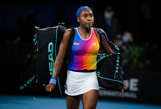 January 5, 2022, ADELAIDE, AUSTRALIA: Cori Gauff of the United States in action during the second round of the 2022 Adelaide International WTA, Tennis Damen 500 tennis tournament against Ashleigh Barty of Australia ADELAIDE AUSTRALIA - ZUMAa181 20220105_zaa_a181_138 Copyright: xRobxPrangex