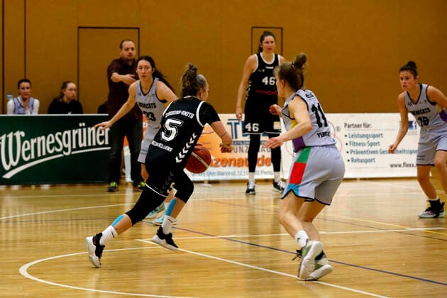 05 01 2022, womens basketball, DBBL Cup, quarterfinal, season 2021 2022, women, Chemcats Chemnitz Rheinland Lions Joyce Cousseins Smith, Rheinland Lions Chemnitz Sporthalle am Schlossteich Saxony Germany