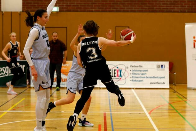 05 01 2022, Womens Basketball, DBBL Cup, Quarterfinal, Season 2021 2022, Women, Chemcats Chemnitz Rheinland Lions Jienke De Leyn, Rheinland Lions Chemnitz Sporthalle am Schlossteich Saxony Germany