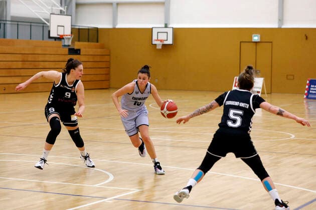 05 01 2022, Womens Basketball, DBBL Cup, Quarterfinal, Season 2021 2022, Women, Chemcats Chemnitz Rheinland Lions Jessica Kluge, ChemCats Chemnitz Chemnitz Sporthalle am Schlossteich Saxony Germany