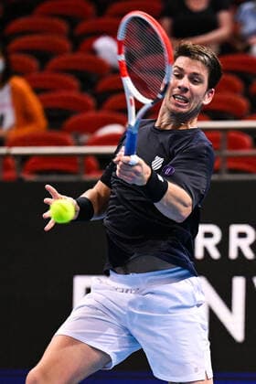 Mandatory Credit: Photo by James Gourley Shutterstock (12709936bf) Cameron Norrie of Team Great Britain in action during his ATP, Tennis Herren Cup Group Match against Team USA ATP Cup, Tennis, Qudos Bank Arena, Sydney, Australia - 06 Jan 2022 ATP Cup, Tennis, Qudos Bank Arena, Sydney, Australia - 06 Jan 2022  Copyright: xJamesxGourley Shutterstockx 12709936bf