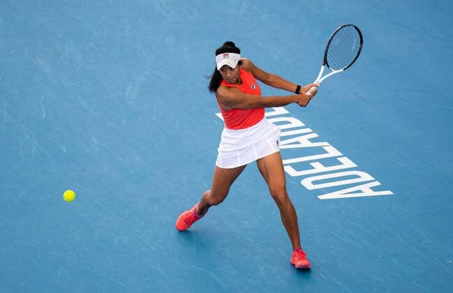 Mandatory Credit: Photo by Rob Prange Shutterstock (12683873bg) Priscilla Hon of Australia in action during the second round of the 2022 Adelaide International WTA, Tennis Damen 500 tennis tournament Adelaide International, Tennis, Memorial Drive Tennis Centre, Adelaide, Australia - 06 Jan 2022 Adelaide International, Tennis, Memorial Drive Tennis Centre, Adelaide, Australia - 06 Jan 2022  Copyright: xRobxPrange Shutterstockx 12683873bg