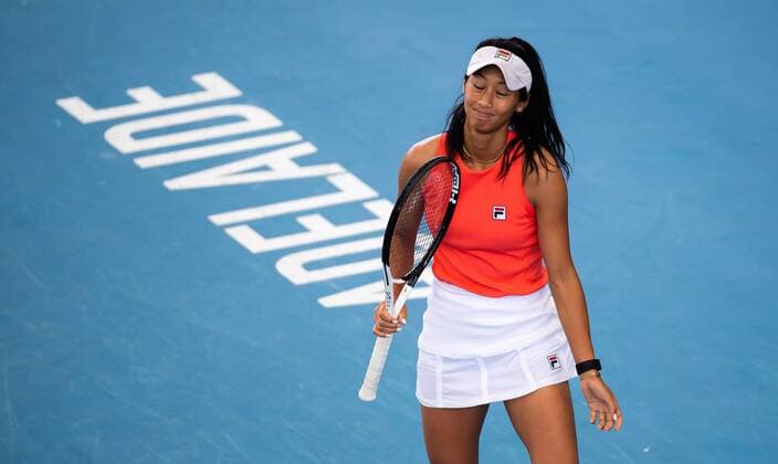Mandatory Credit: Photo by Rob Prange Shutterstock (12683873bf) Priscilla Hon of Australia in action during the second round of the 2022 Adelaide International WTA, Tennis Damen 500 tennis tournament Adelaide International, Tennis, Memorial Drive Tennis Centre, Adelaide, Australia - 06 Jan 2022 Adelaide International, Tennis, Memorial Drive Tennis Centre, Adelaide, Australia - 06 Jan 2022  Copyright: xRobxPrange Shutterstockx 12683873bf