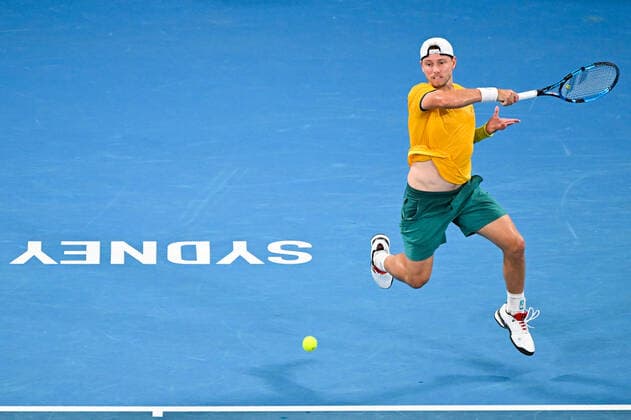TENNIS ATP, Tennis Herren CUP, James Duckworth of Team Australia in action during his match against Arthur Rinderknech of Team France on Day 6 of the ATP Cup tennis tournament at the Ken Rosewall Arena in Sydney, Thursday, January 6, 2022. ( NO ARCHIVING, EDITORIAL USE ONLY, NO USE IN BOOKS WITHOUT CONSENT SYDNEY NSW AUSTRALIA  Copyright: xJAMESxGOURLEYx 20220106001611189519