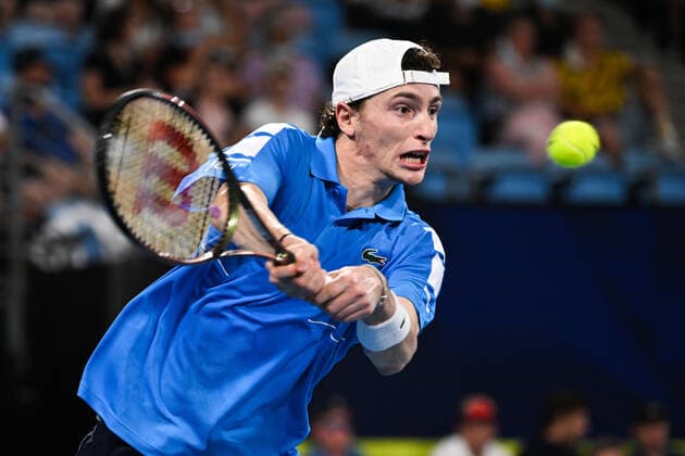 TENNIS ATP, Tennis Herren CUP, Ugo Humbert of Team France of Team France during his match against Alex de Minaur of Team Australia on Day 6 of the ATP Cup tennis tournament at the Ken Rosewall Arena in Sydney, Thursday, January 6, 2022. ( NO ARCHIVING, EDITORIAL USE ONLY, NO USE IN BOOKS WITHOUT CONSENT SYDNEY NSW AUSTRALIA  Copyright: xJAMESxGOURLEYx 20220106001611200226