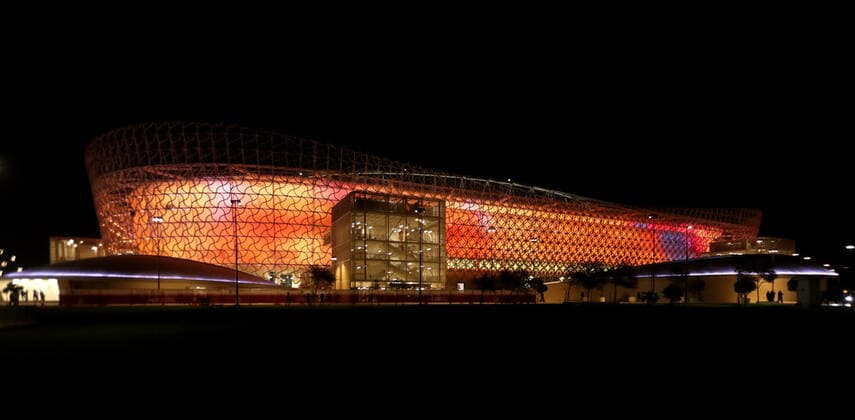 FIFA FuÃŸball WM 2022, SportstÃ¤tten, Ahmed bin Ali Stadion General view outside the Ahmed Bin Ali Stadium in Al Rayyan, Qatar, taken at night-time in the build up to the 2022 FIFA World Cup, WM, Weltmeisterschaft, Fussball Photo by 22 12 2021  Copyright: xx