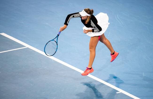 Mandatory Credit: Photo by Rob Prange Shutterstock (12683873eo) Sofia Kenin of the United States in action during the second round at the 2022 Adelaide International WTA, Tennis Damen 500 tennis tournament Adelaide International, Tennis, Memorial Drive Tennis Centre, Adelaide, Australia - 06 Jan 2022 Adelaide International, Tennis, Memorial Drive Tennis Centre, Adelaide, Australia - 06 Jan 2022  Copyright: xRobxPrange Shutterstockx 12683873eo