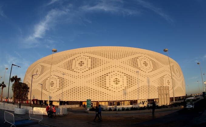 FIFA FuÃŸball WM 2022, SportstÃ¤tten, Al-Thumama Stadion General view outside the Al Thumama Stadium in Al Thumama, Qatar, taken during sunset in the build up to the 2022 FIFA World Cup, WM, Weltmeisterschaft, Fussball Photo by 06 12 2021  Copyright: xx