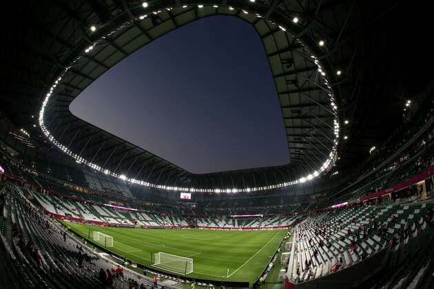 FIFA FuÃŸball WM 2022, SportstÃ¤tten, Education City Stadium General view inside the Education City Stadium in Al Rayyan, Qatar, with a sunset in the sky. Taken during the FIFA Arab Cup in the build up to the 2022 FIFA World Cup, WM, Weltmeisterschaft, Fussball Photo by 10 12 2021  Copyright: xx