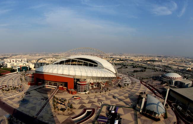 FIFA FuÃŸball WM 2022, SportstÃ¤tten, Khalifa International Stadium General view outside the Khalifa Stadium in Doha, Qatar. Taken from the Torch Hotel in the build up to the 2022 FIFA World Cup, WM, Weltmeisterschaft, Fussball Photo by 14 12 2021  Copyright: xx