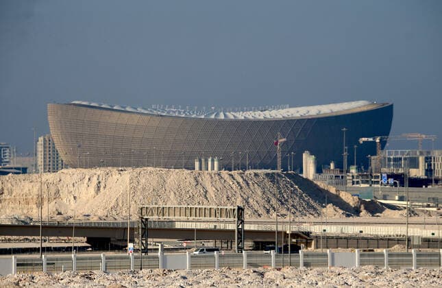 FIFA FuÃŸball WM 2022, SportstÃ¤tten, Lusail Iconic Stadion General view outside the Lusail National Stadium in Lusail, Qatar. Taken during the FIFA Arab Cup in the build up to the 2022 FIFA World Cup, WM, Weltmeisterschaft, Fussball Photo by 17 02 2021  Copyright: xx