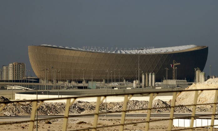 FIFA FuÃŸball WM 2022, SportstÃ¤tten, Lusail Iconic Stadion General view outside the Lusail National Stadium in Lusail, Qatar. Taken during the FIFA Arab Cup in the build up to the 2022 FIFA World Cup, WM, Weltmeisterschaft, Fussball Photo by 17 02 2021  Copyright: xx