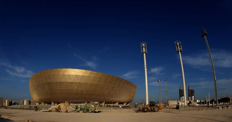 FIFA FuÃŸball WM 2022, SportstÃ¤tten, Lusail Iconic Stadion General view outside the Lusail National Stadium in Lusail, Qatar. Taken during the FIFA Arab Cup in the build up to the 2022 FIFA World Cup, WM, Weltmeisterschaft, Fussball Photo by 17 02 2021  Copyright: xx