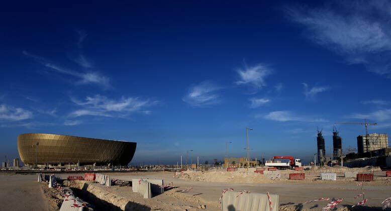 FIFA FuÃŸball WM 2022, SportstÃ¤tten, Lusail Iconic Stadion General view outside the Lusail National Stadium in Lusail, Qatar. Taken during the FIFA Arab Cup in the build up to the 2022 FIFA World Cup, WM, Weltmeisterschaft, Fussball Photo by 17 12 2021  Copyright: xx