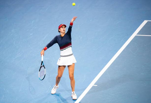 January 6, 2022, ADELAIDE, AUSTRALIA: Ajla Tomljanovic of Australia in action during the second round at the 2022 Adelaide International WTA, Tennis Damen 500 tennis tournament against Sofia Kenin of the United States ADELAIDE AUSTRALIA - ZUMAa181 20220106_zaa_a181_141 Copyright: xRobxPrangex